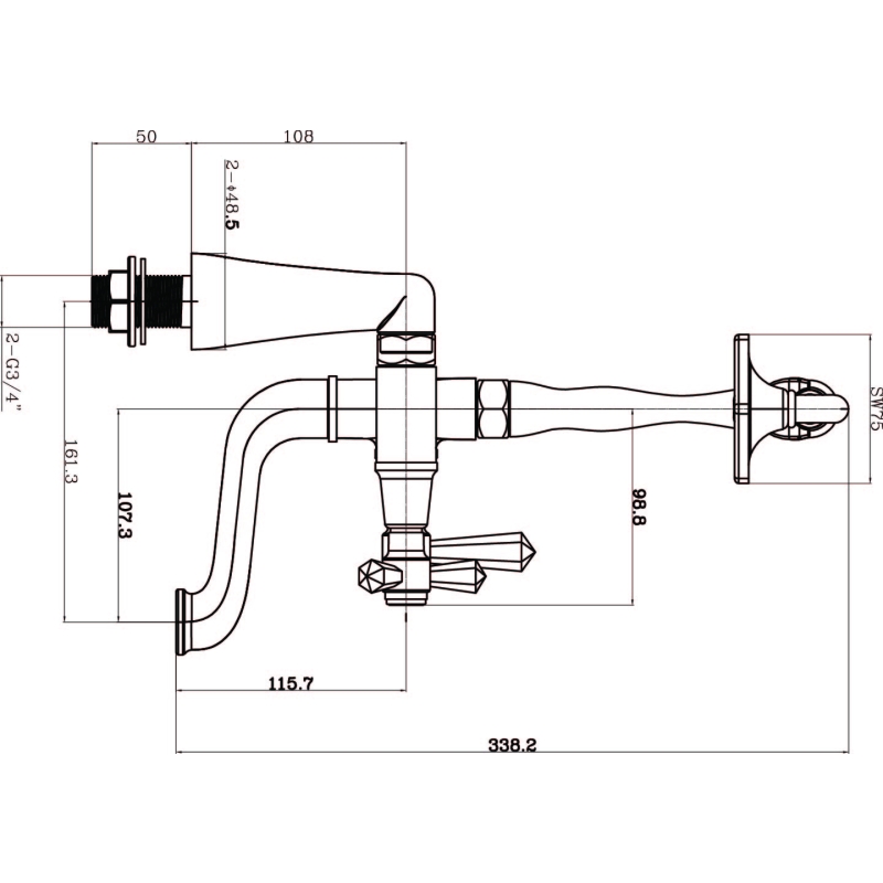 Adonis Gold Bath Shower Mixer Tap