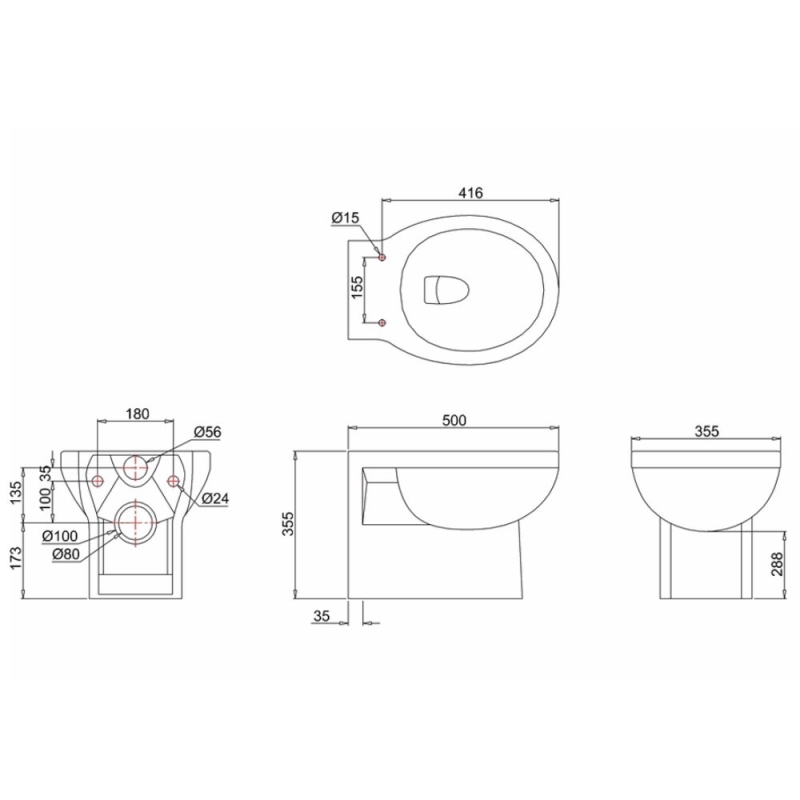 Burlington Traditional Wall Hung Toilet