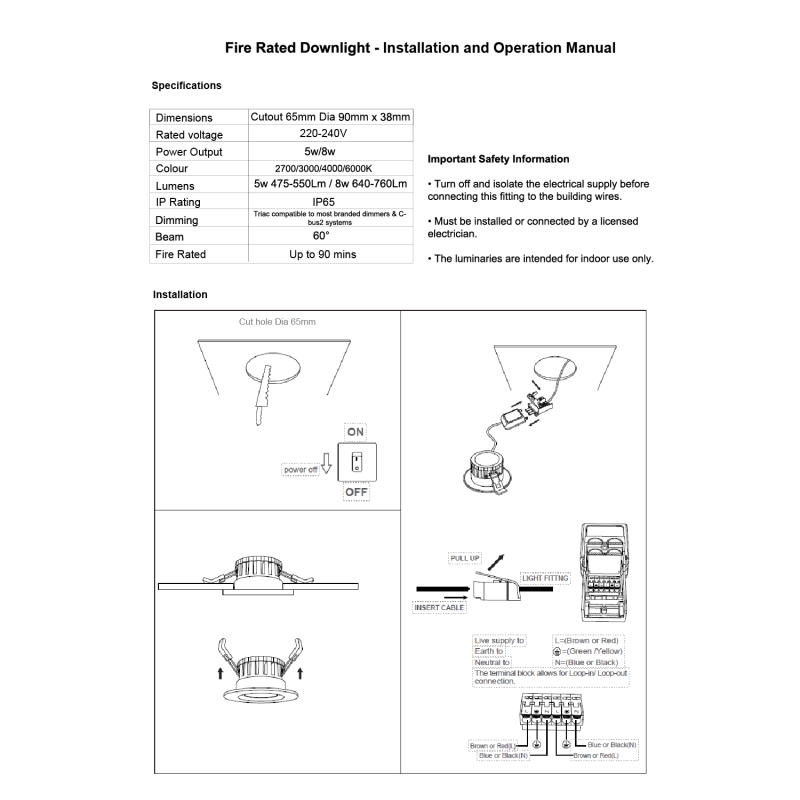 Vega Antique Copper IP65 Fire-Rated Fixed LED Downlight