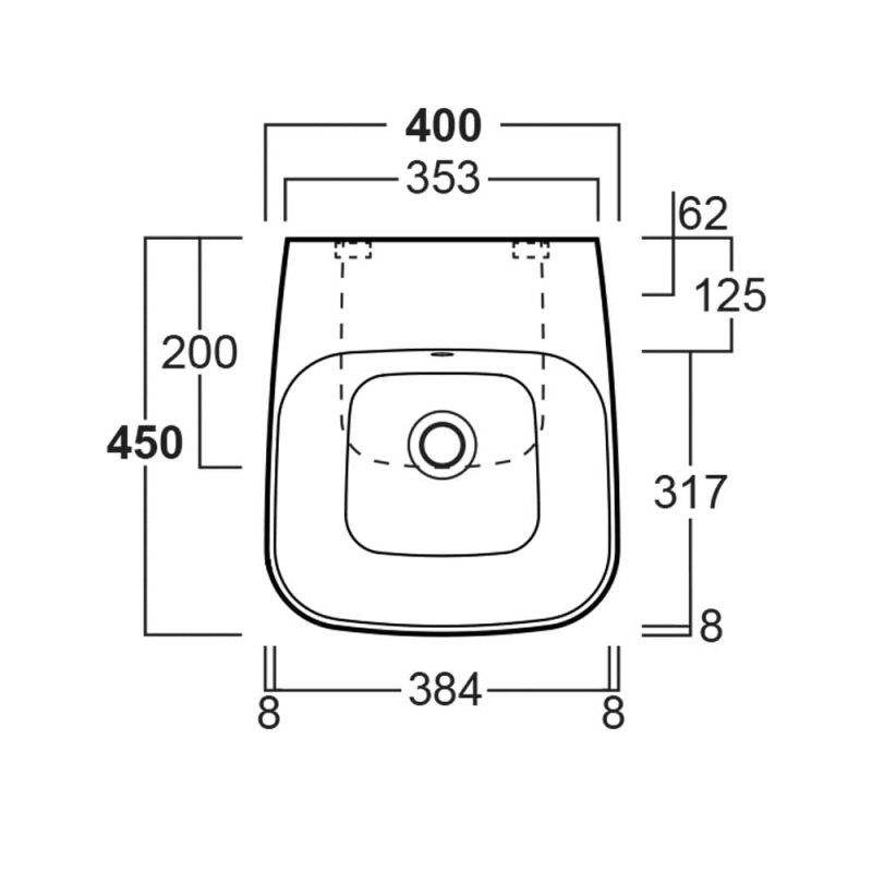 Belgrove White Wall Hung Basin
