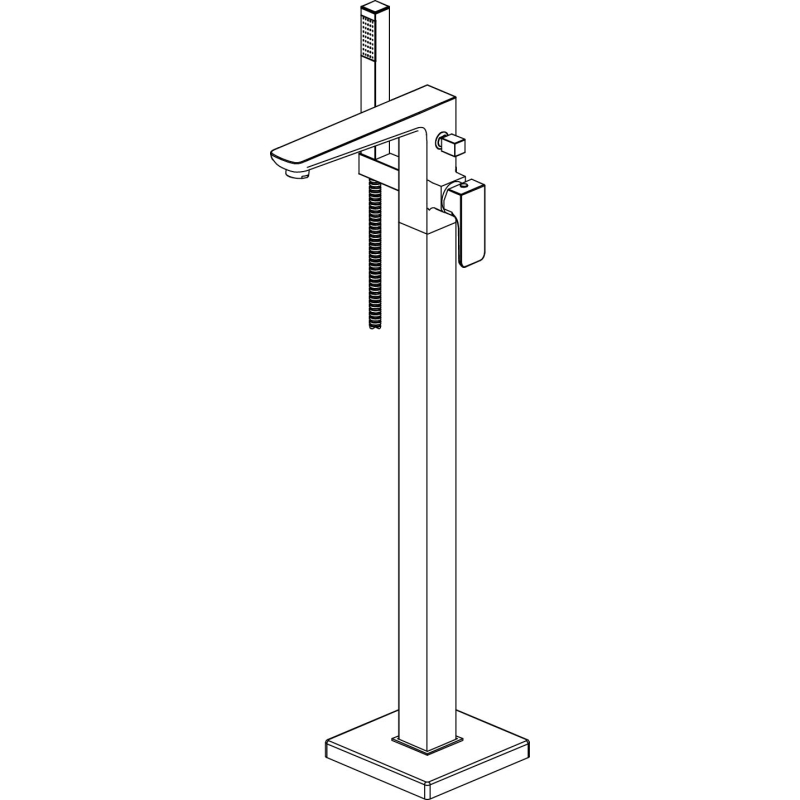Zena Matt Black Floor Standing Bath Shower Mixer Tap