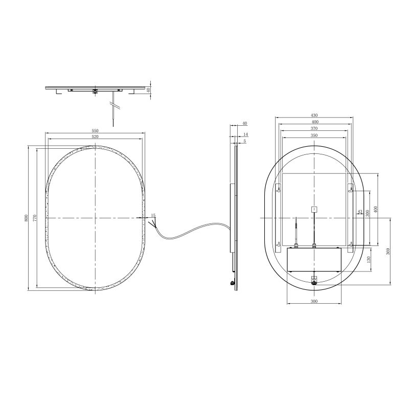 Halle Oval Illuminated LED Heated Mirror