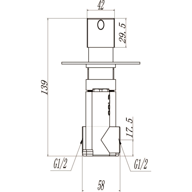 Concord Chrome Single Outlet Square Touch Control Concealed Shower Valve