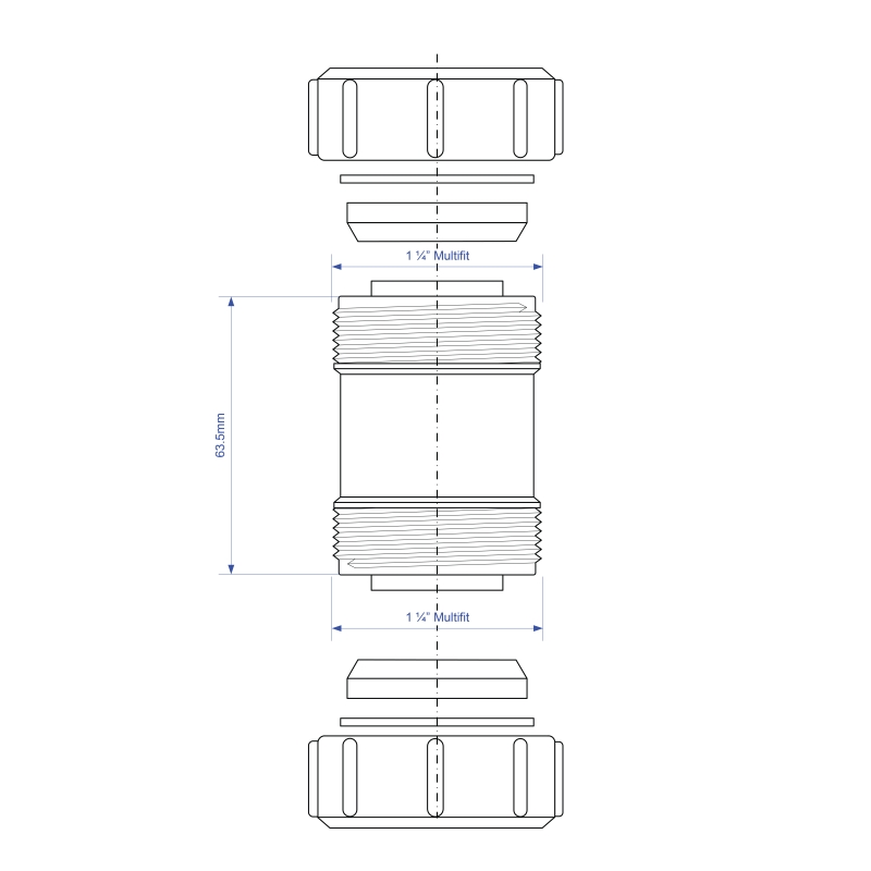 McAlpine 1¼" Straight Connector - S28M