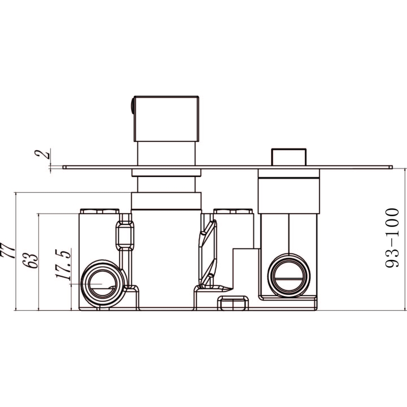Concord Chrome Double Outlet Square Touch Control concealed Shower Valve