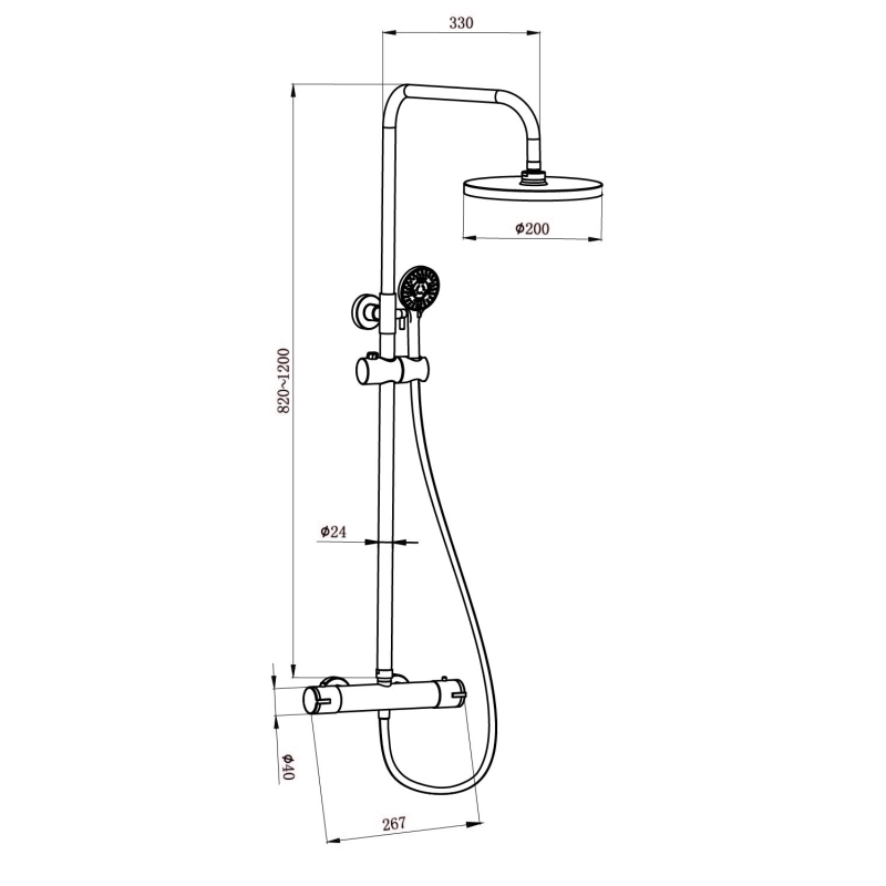 Weybridge Chrome Thermostatic Shower Pack