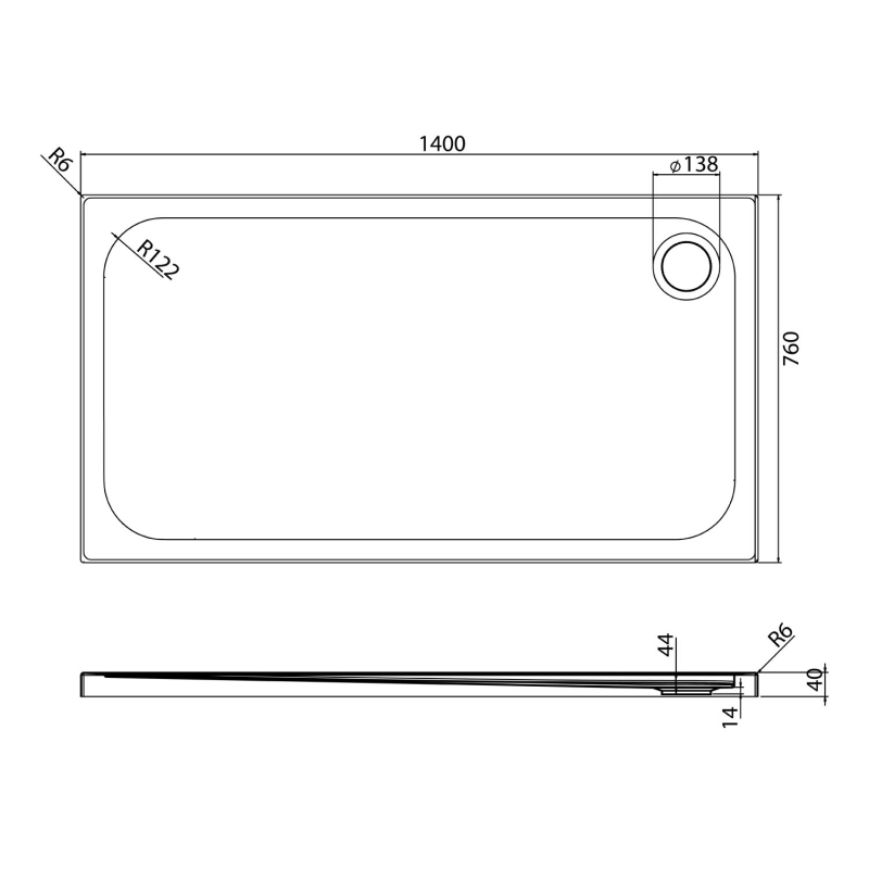 spend time with you   1400×760 Rectangle Low Profile Shower Tray 140 x 76 | Slim Shower Trays