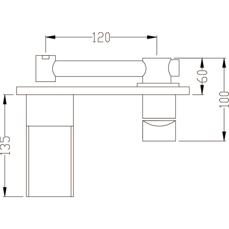 Cairo Chrome Wall Mounted Basin Mono Tap