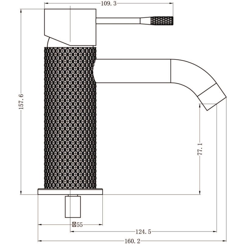 Moray Satin Bronze Knurled Basin Tap & Waste