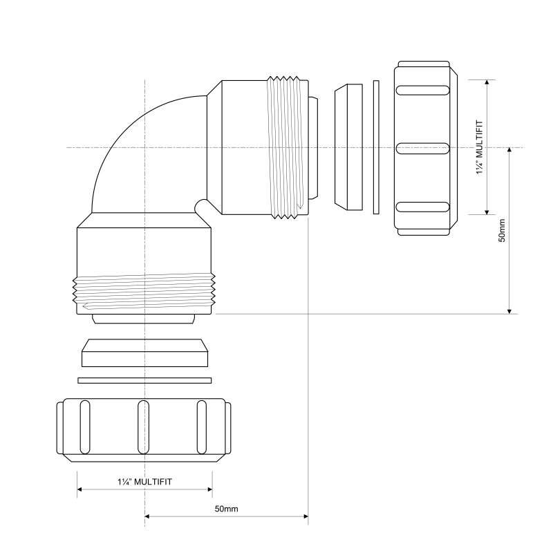 McAlpine 1¼" x 90 Degree Bend - MS4