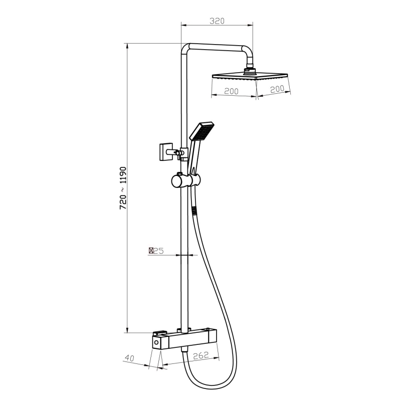 Oksana Chrome Thermostatic Shower Pack