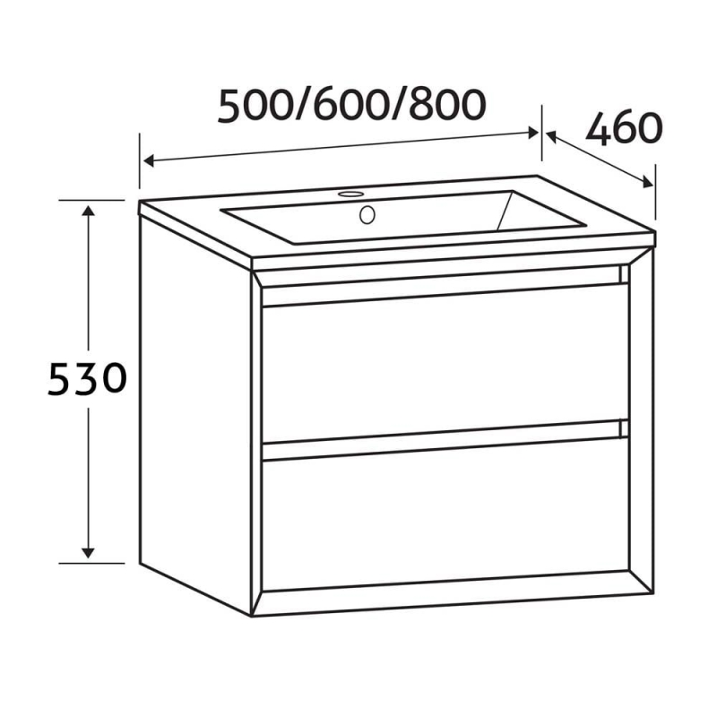 Venus Gloss White Wall Hung Vanity Unit 600mm