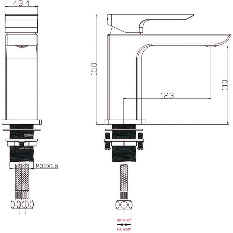 Zena Chrome Basin Mixer Tap & Waste