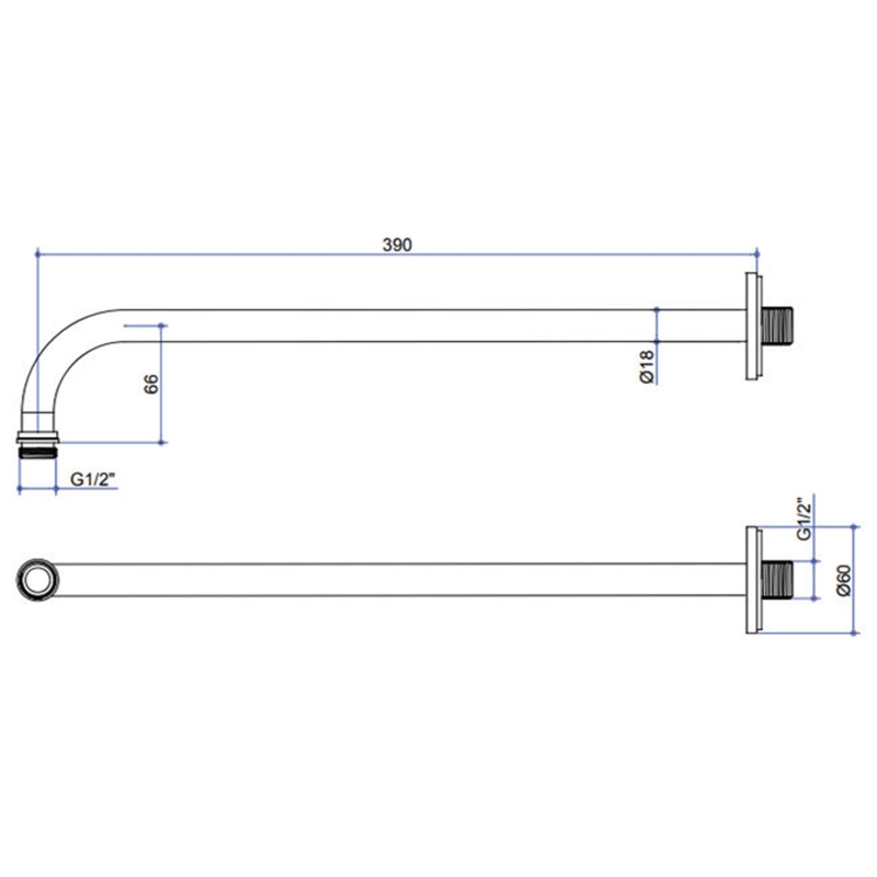Burlington Gold Straight Shower Arm