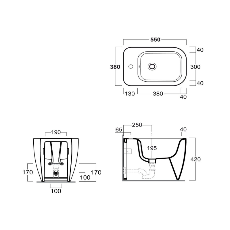 Micheli Capri Gloss Back to Wall Bidet