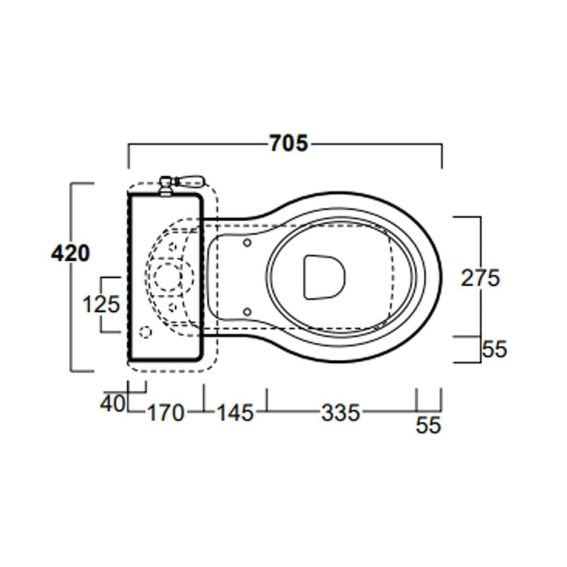 Laine Traditional Close Coupled Toilet