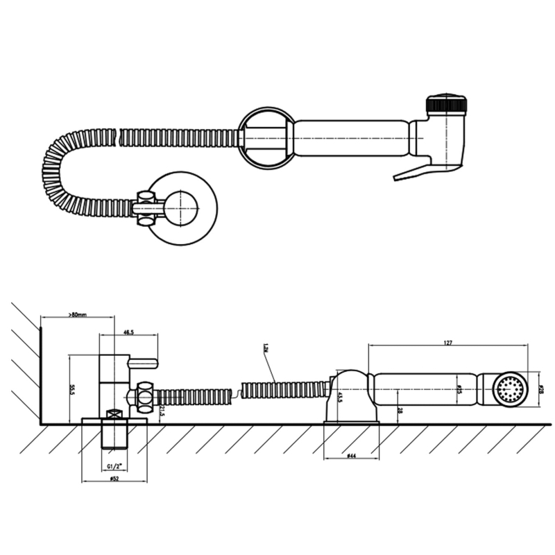 Chrome Douche with Manual Isolating Valve