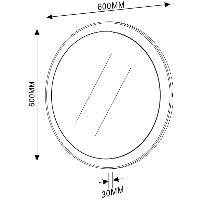 Zia Round LED Illuminated Mirror 600x600mm
