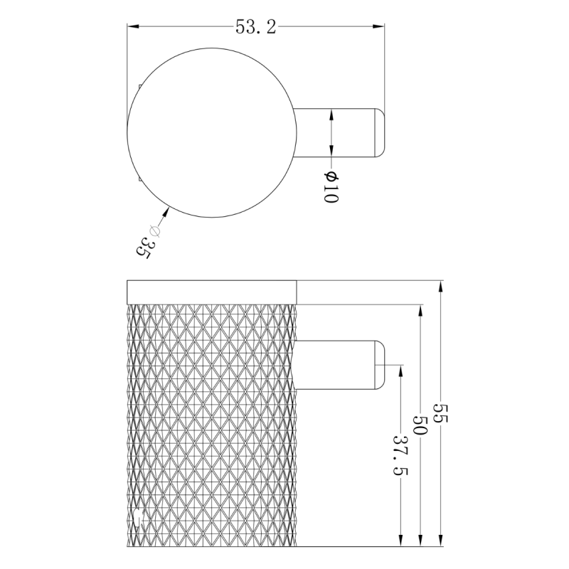 Moray Satin Bronze Knurled Robe Hook