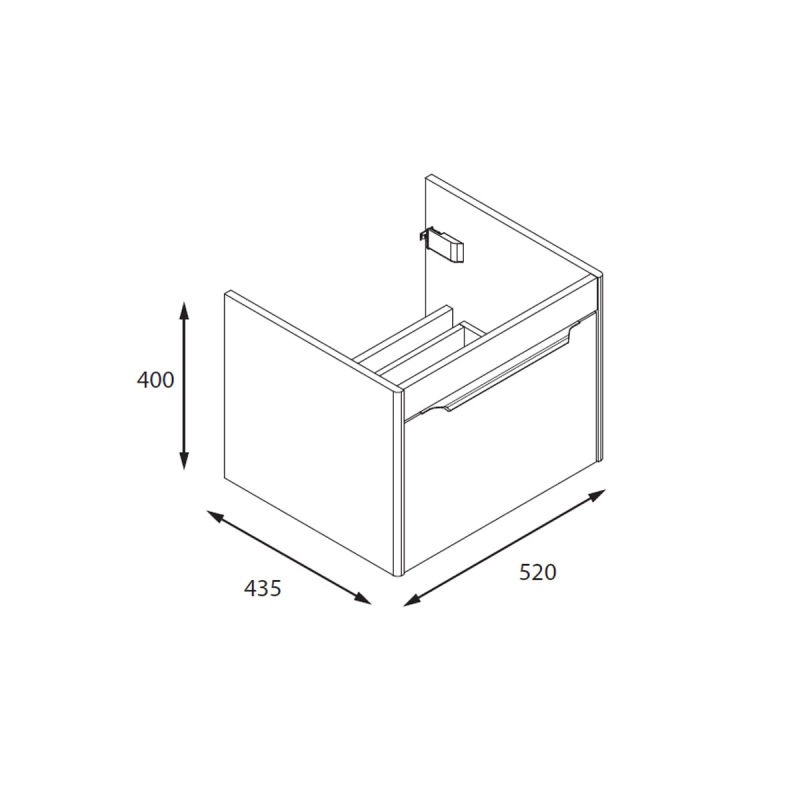 Britton Shoreditch Matt White Single Drawer Wall Hung Vanity Unit with Square Basin 550mm