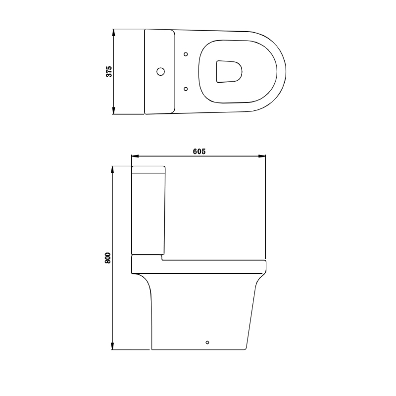 Shackleton Close Coupled Short Projection Toilet with Soft Close Seat