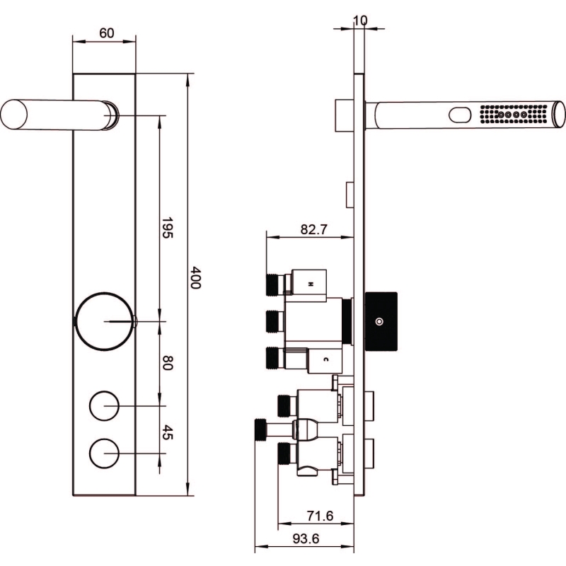 Coach Chrome Deck Mounted 2 Way Bath Shower Mixer Tap