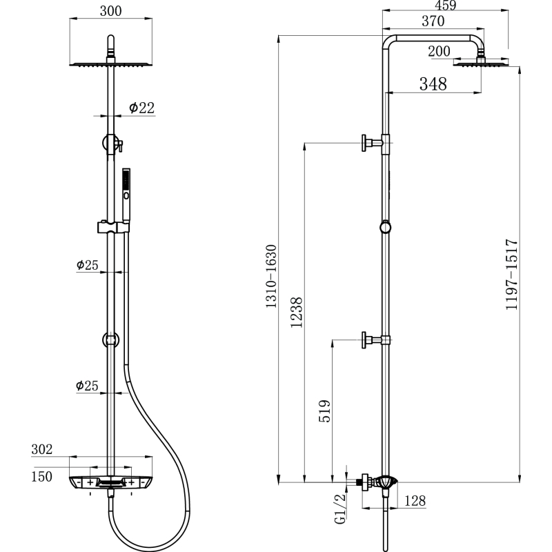 Zena Chrome Thermostatic Shower Pack with Bath Spout