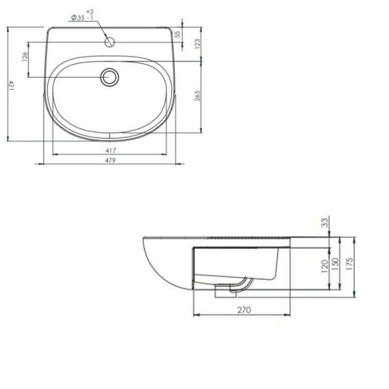 Tavistock Loft Semi-Countertop Ceramic Basin