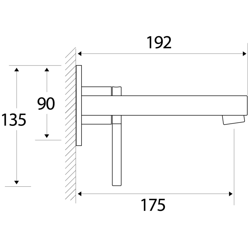 Samu Chrome Wall Mounted Basin Mixer Tap