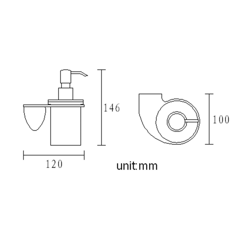 Charvil Chrome Glass Soap Dispenser and Holder