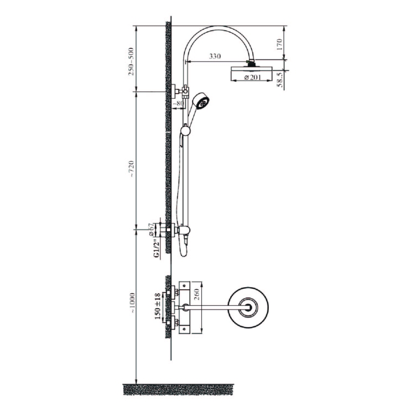 Hanbury Chrome Thermostatic Shower Pack