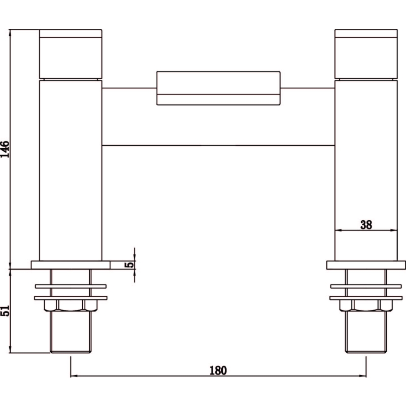 Cubic Chrome Bath Filler Tap