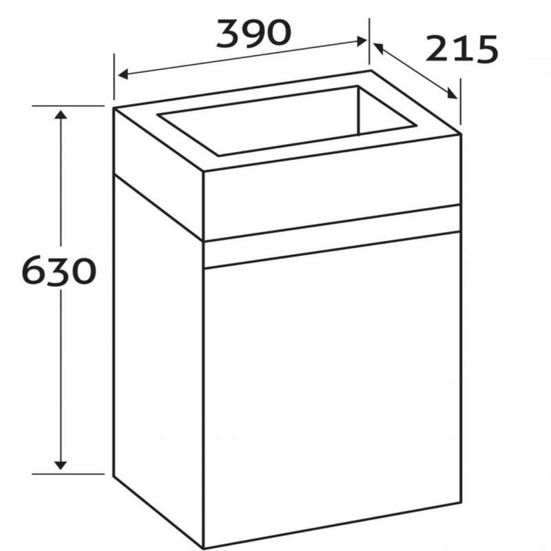 Compact Gloss White Wall Hung Cloakroom Vanity Unit