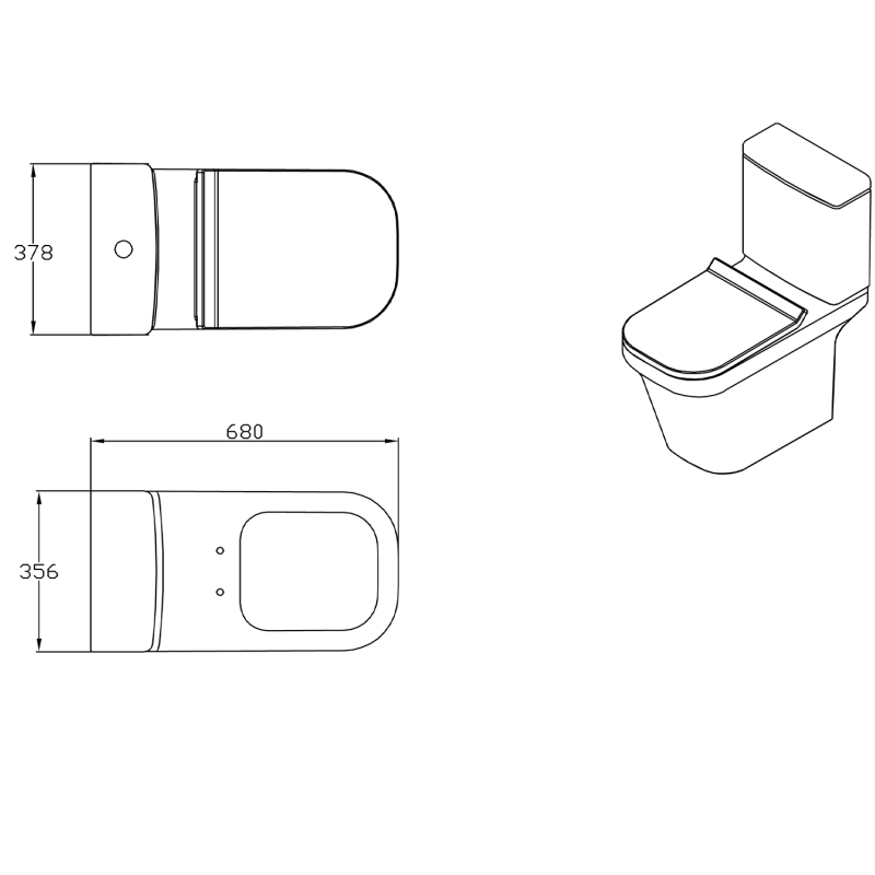Finn Close Coupled Toilet with Soft Close Seat