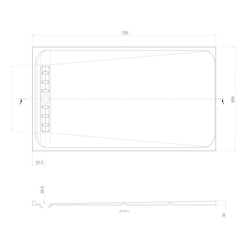 Linearity White Slimline Shower Tray 1700x900mm