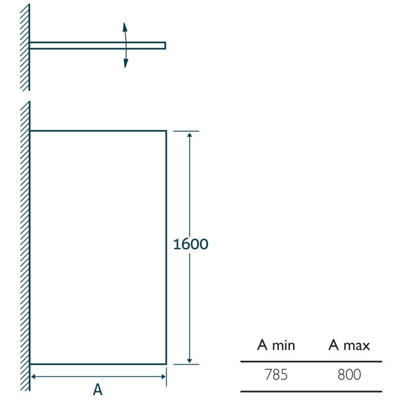 Lanka Chrome Hinged Bath Screen with Towel Rail