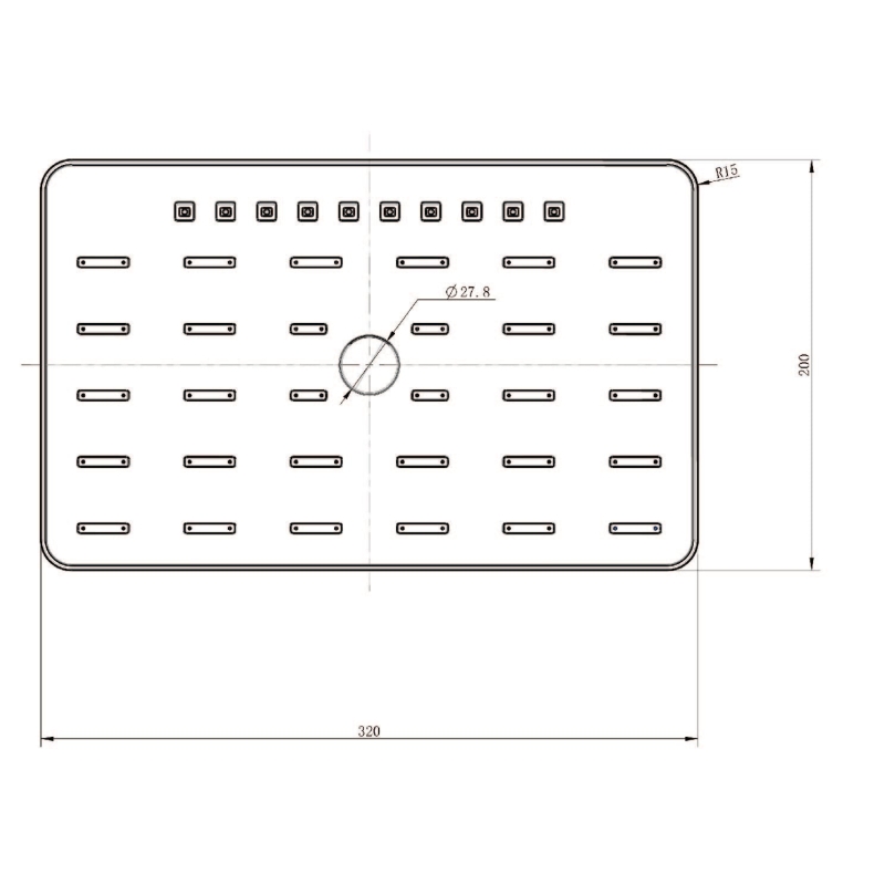 Baylin Chrome Square Rainfall Shower Head
