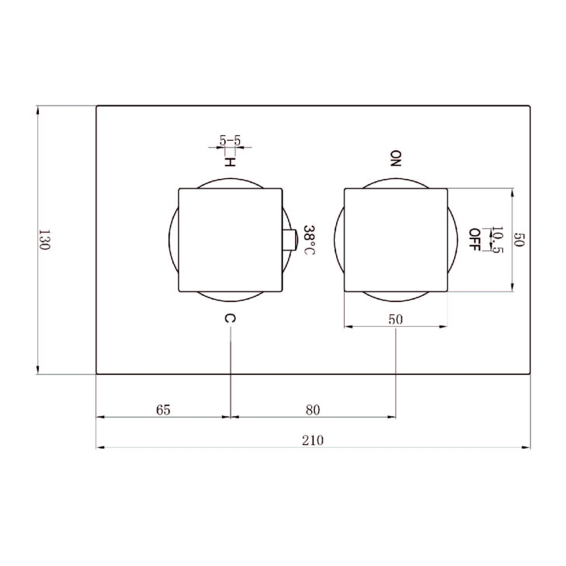 Vade Chrome Single Outlet Square Concealed Shower Valve