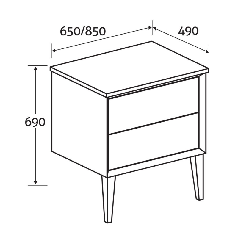 Mason 650mm Floor Standing Vanity Unit