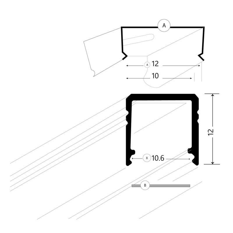 Smart Surface LED Aluminium Profile Component Kit 3 Metres