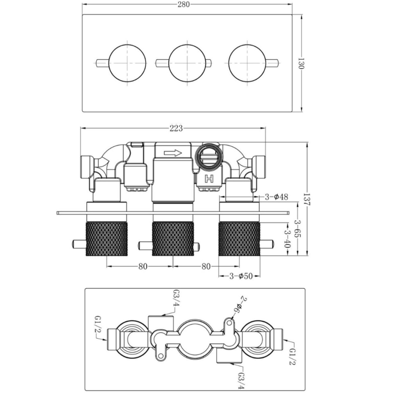 Moray Nickel Concealed Valve Shower Pack