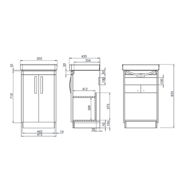 Tavistock Compass Oxford Blue Floor Standing Vanity Unit with Ceramic Basin 500mm
