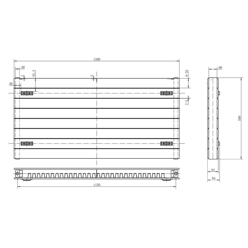Delton White Horizontal Convector Radiator 600x1200mm