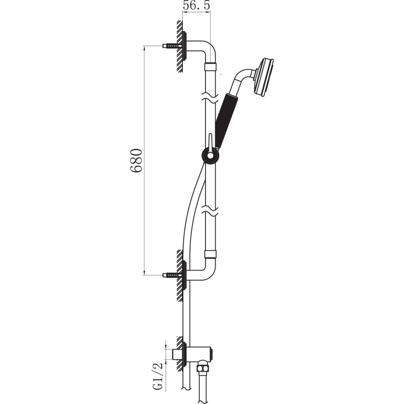 Downton Bright Copper Concealed Valve Shower Pack