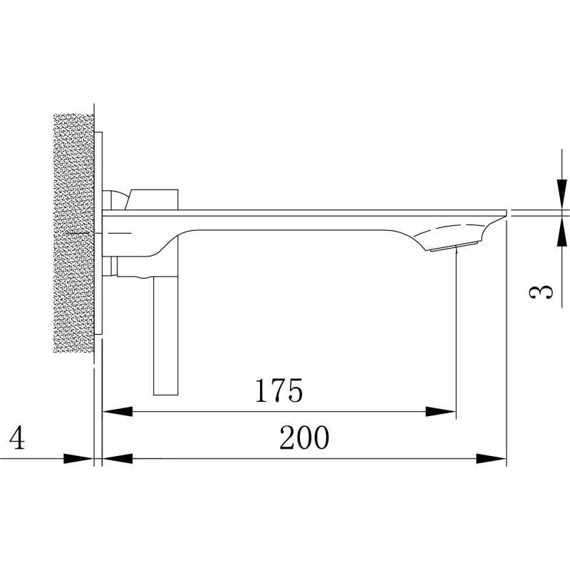Acqua Chrome Wall Mounted Basin Mixer Tap