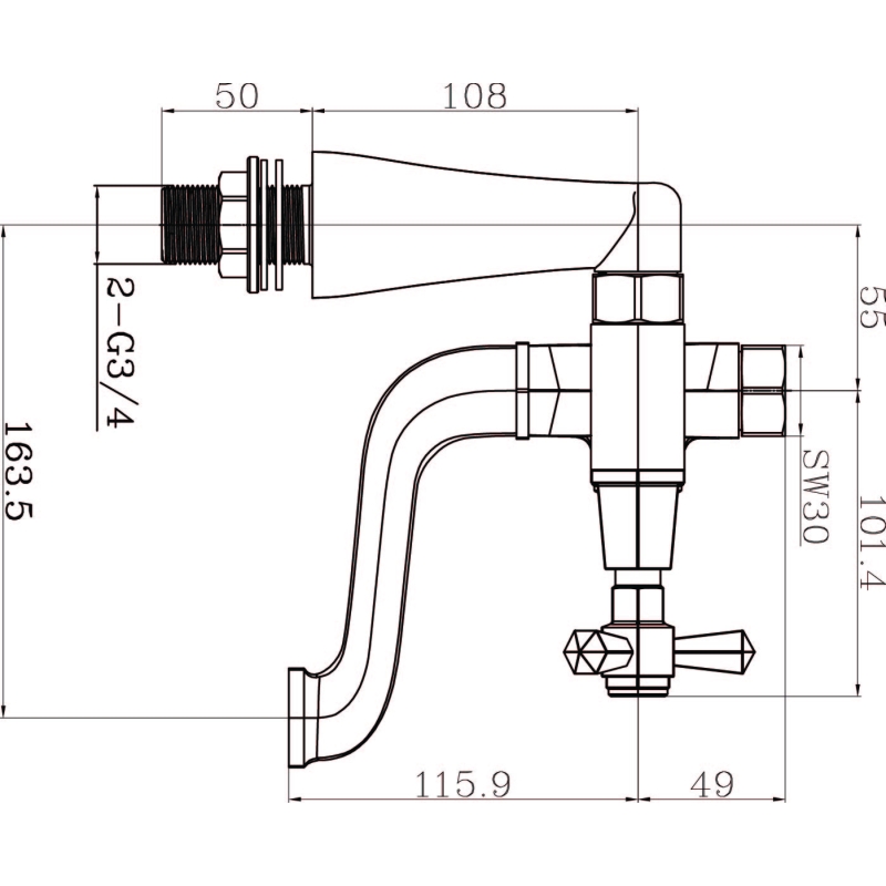 Adonis Gold Bath Filler Tap