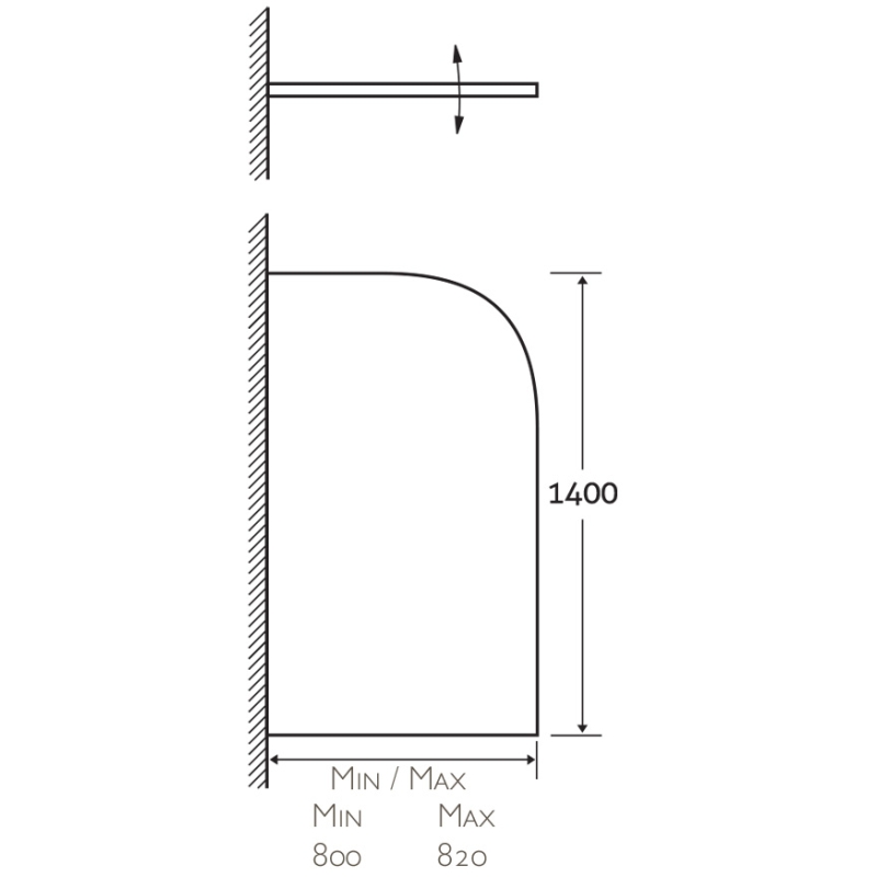 Moxby Chrome Single Curved Bath Screen