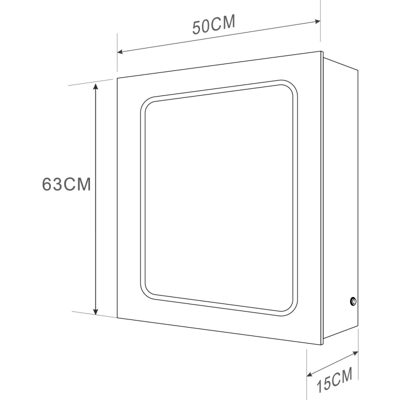 Manor Single Door Illuminated LED Mirrored Wall Cabinet 500x630mm
