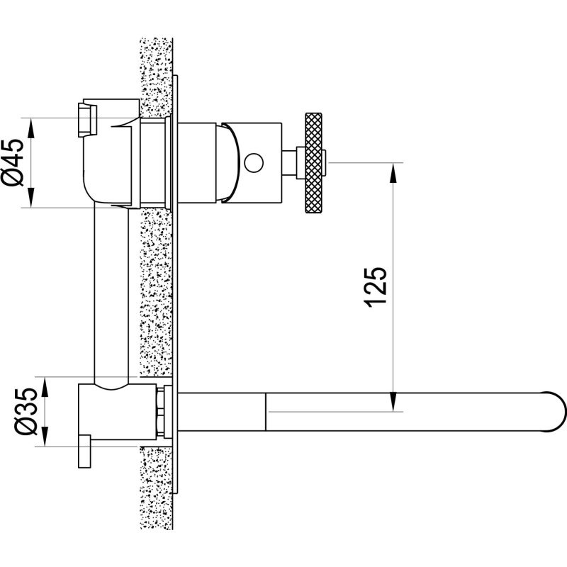Urban Brushed Nickel Wall Mounted Basin Mixer Tap