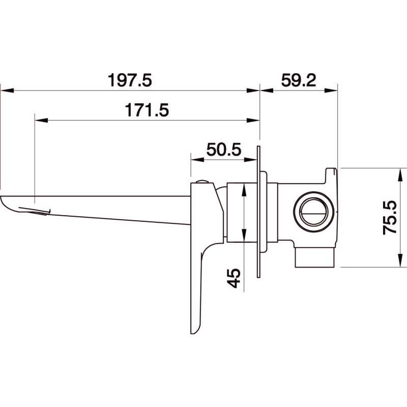 Zena Matt Black Wall Mounted Basin Mixer Tap